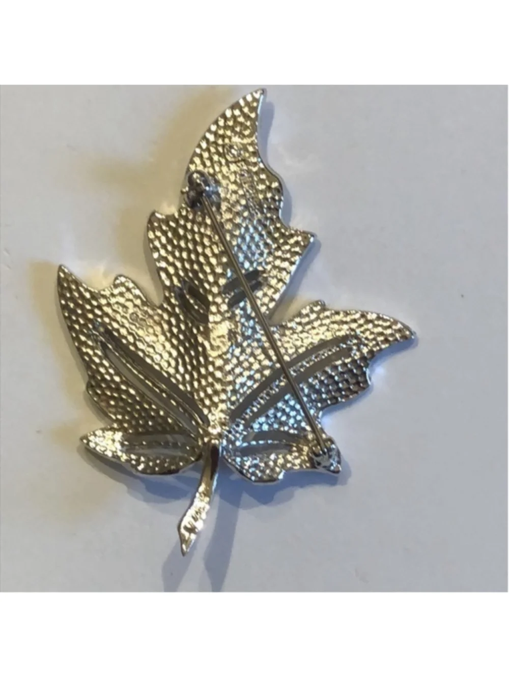 Marcel Boucher 977 Signed Silver Tone Leaf Brooch Shoulder Pin